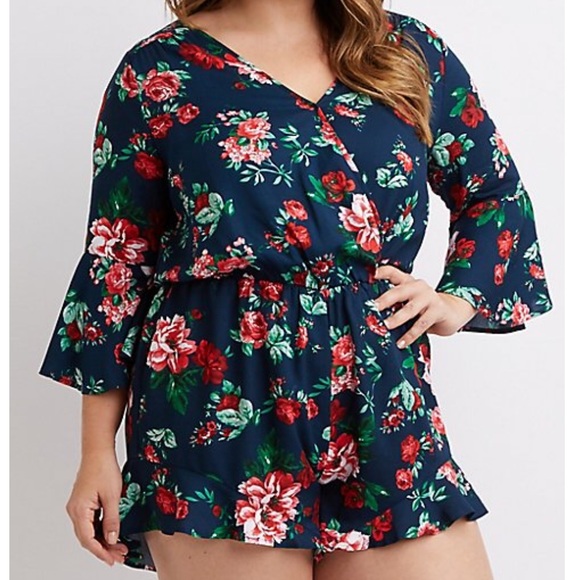 Charlotte Russe Pants - Charlotte Russe Plus Size Floral Romper